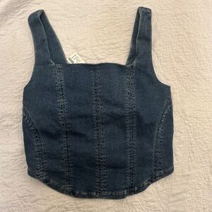 Maurices Blue Denim Strappy Top